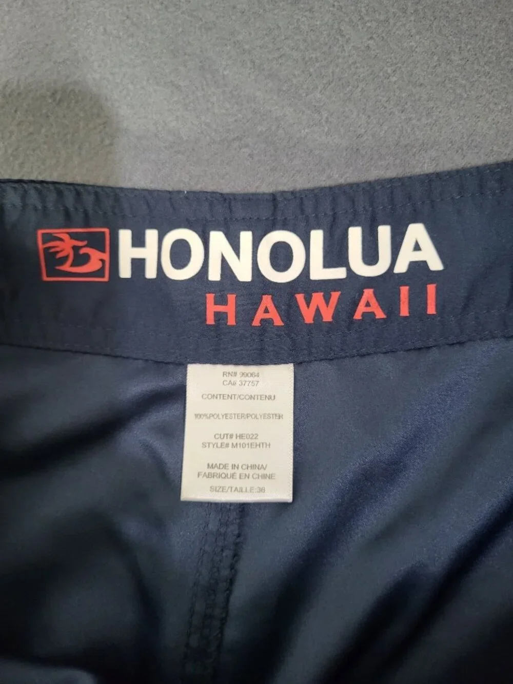 Honolua Surf Co Men SZ 36 Navy Blue Board Shorts Swim Trunks Hawaiian Cargo